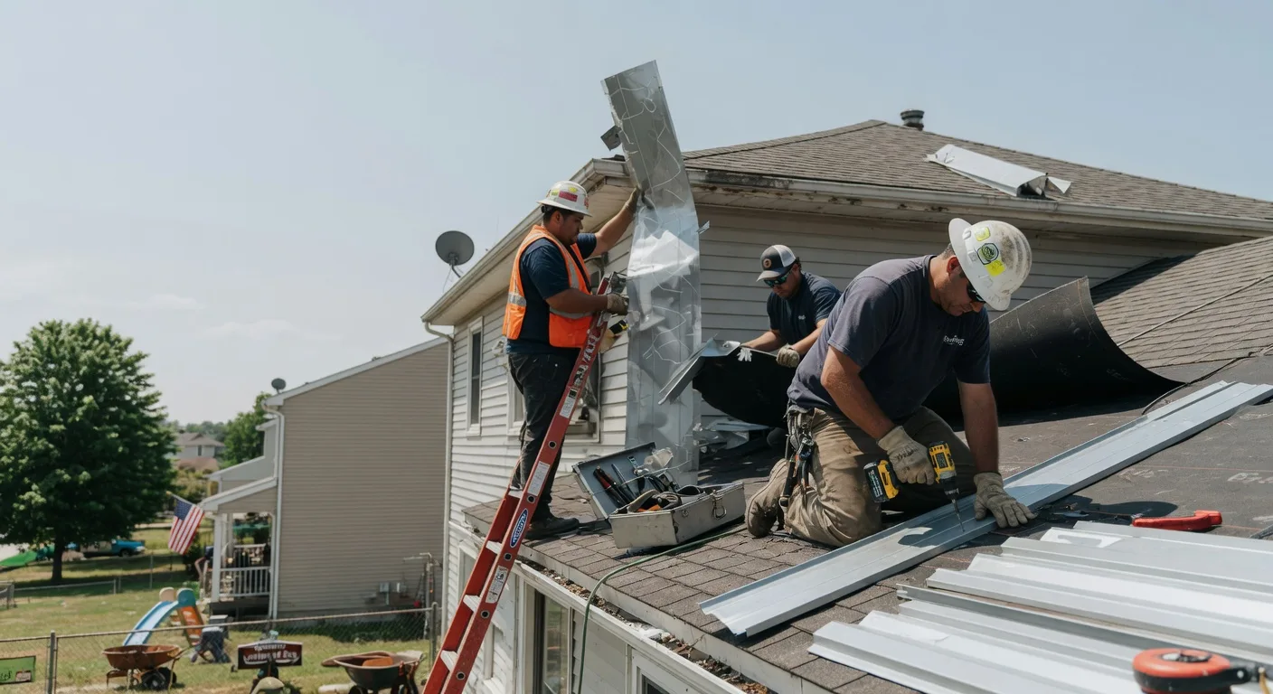 Storm Damage Metal Roof Repair in Lakewood, PA